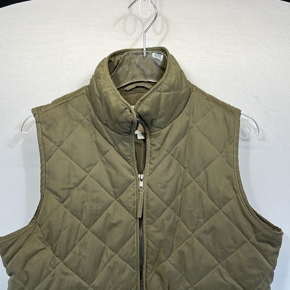 Thread & Supply Olive  Green Quilted Full Zip Snap Flap pockets  Womens large - Picture 2 of 12